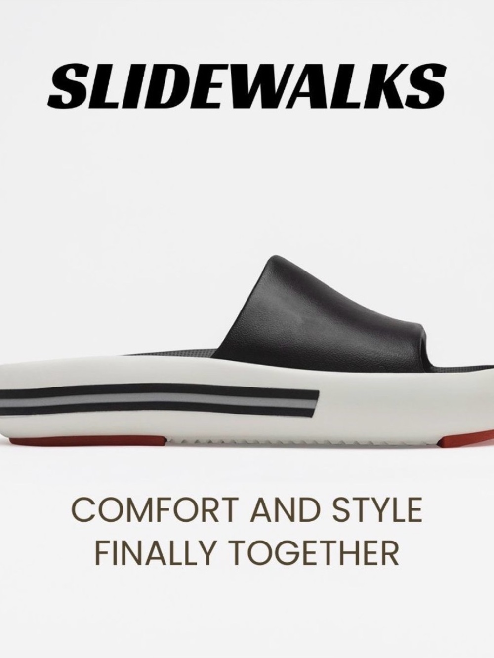 SLIDEWALKS Black and White Slide Sandals With Dust Bag Women’s Size 7 NEW